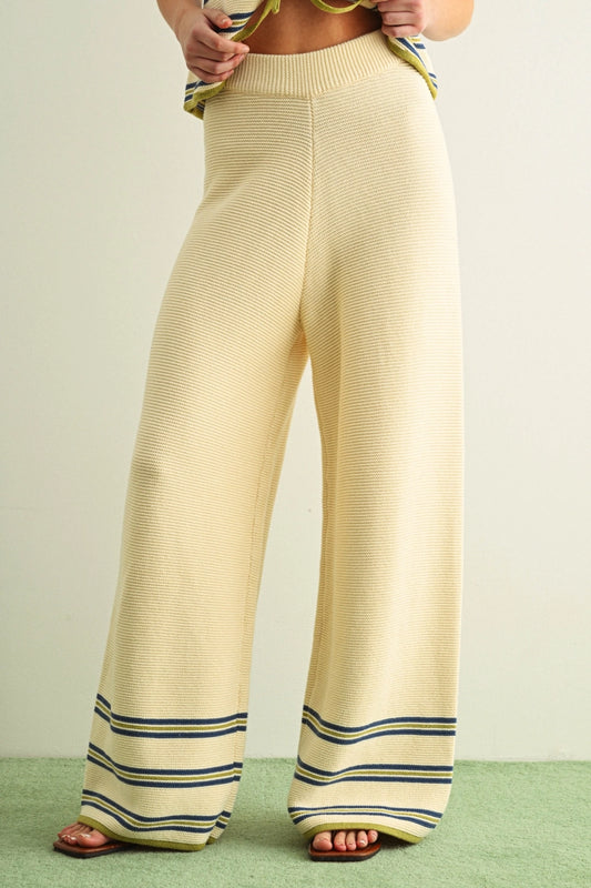 Border Multicolor Stripe Knit Pants
