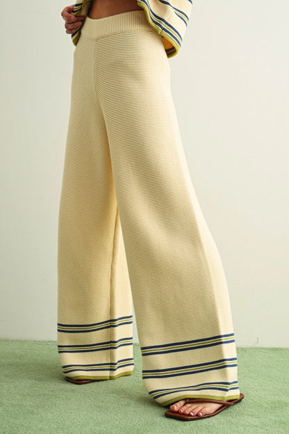 Border Multicolor Stripe Knit Pants