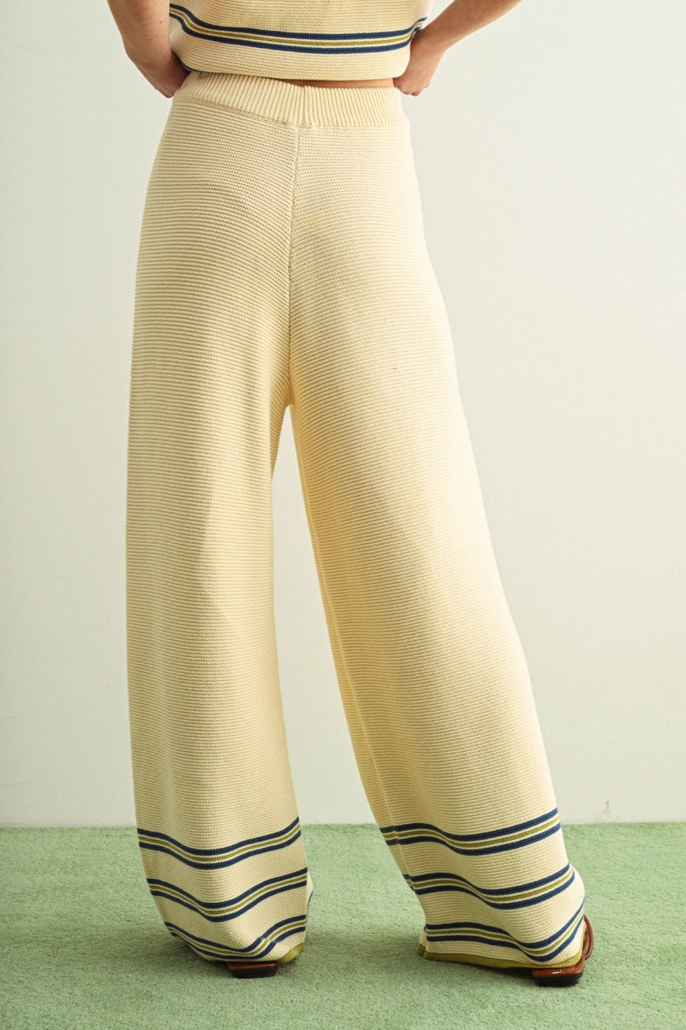 Border Multicolor Stripe Knit Pants