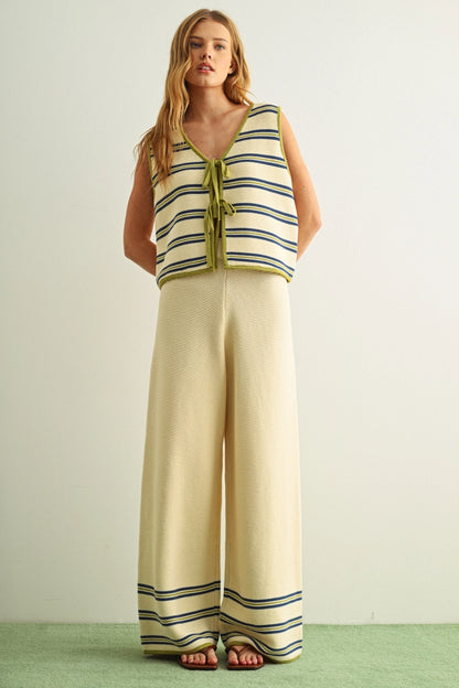 Border Multicolor Stripe Knit Pants