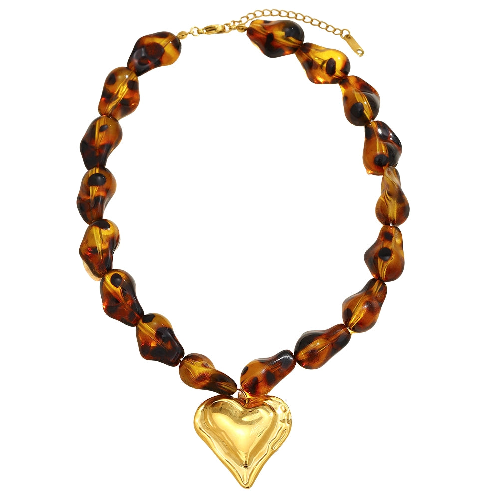 Amber Heart Necklace
