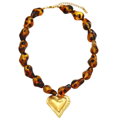 Amber Heart Necklace