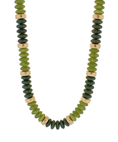 Wide Bead Stone Necklace