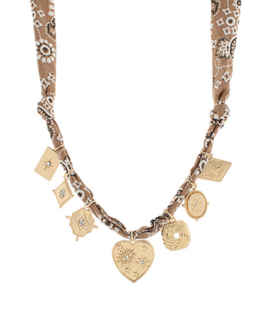 Scarf Charm Necklace - Heart