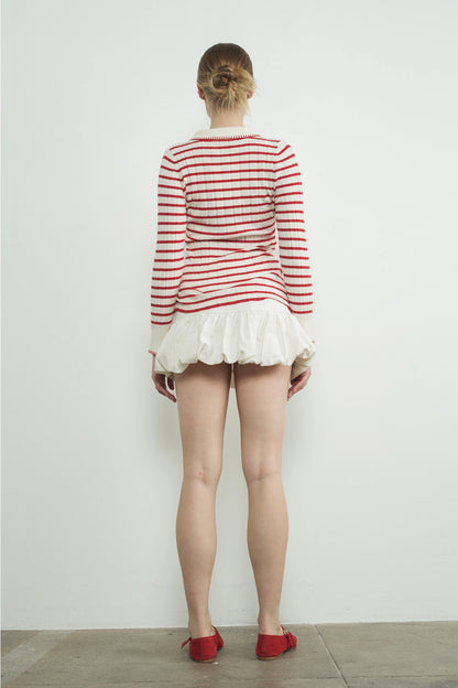 Stripe Collar Cardigan