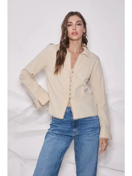 Pleated Button Down