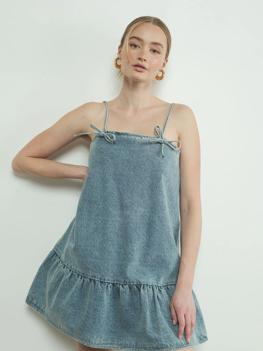 Denim Strap Mini Dress