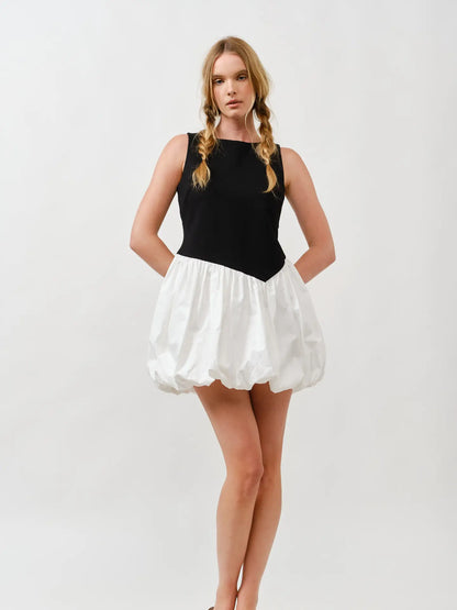 Asymmetrical Waist Bubble Dress