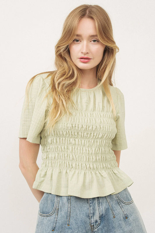 Key Lime Smocked Top
