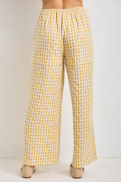 Gingham Drawstring Pants