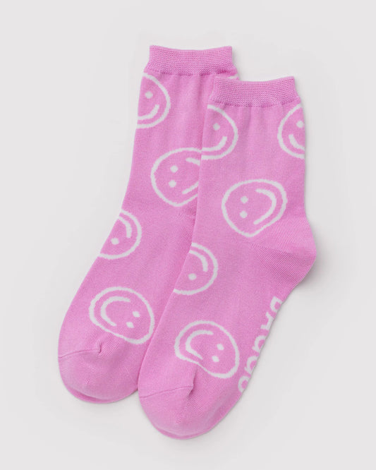 Pink Happy Baggu Socks