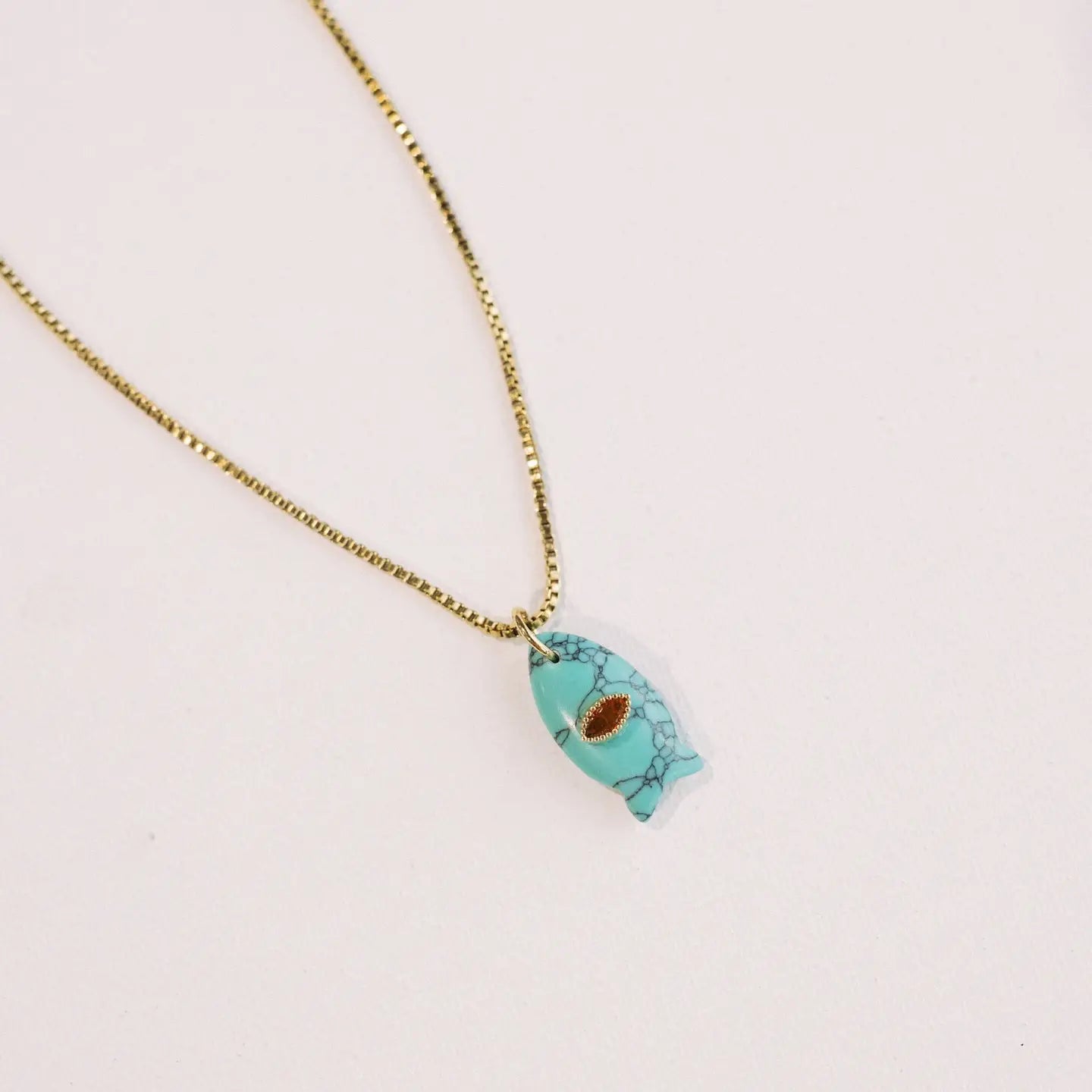 Salty Stone Fish Necklace