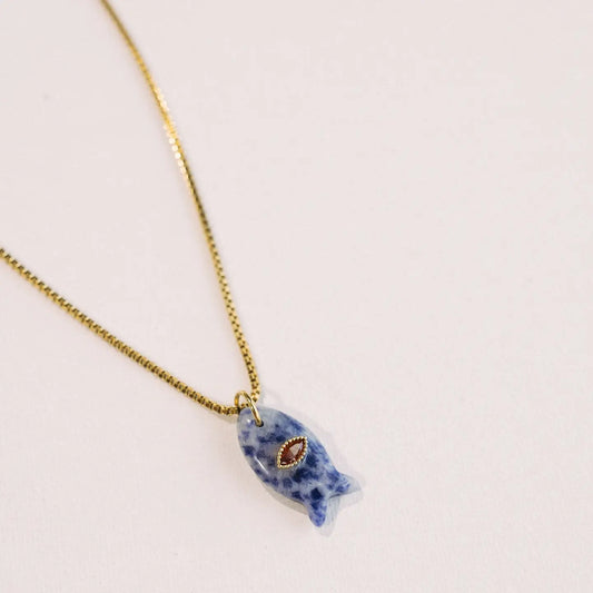 Salty Stone Fish Necklace