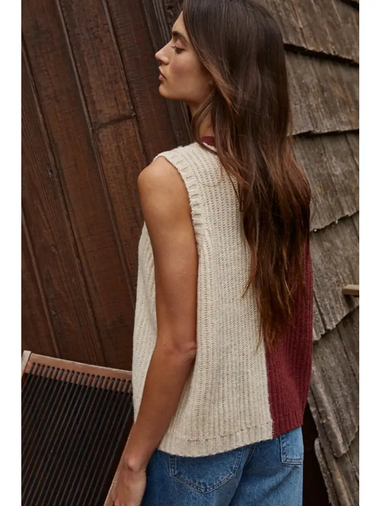 Color-Blocked Knit Vest