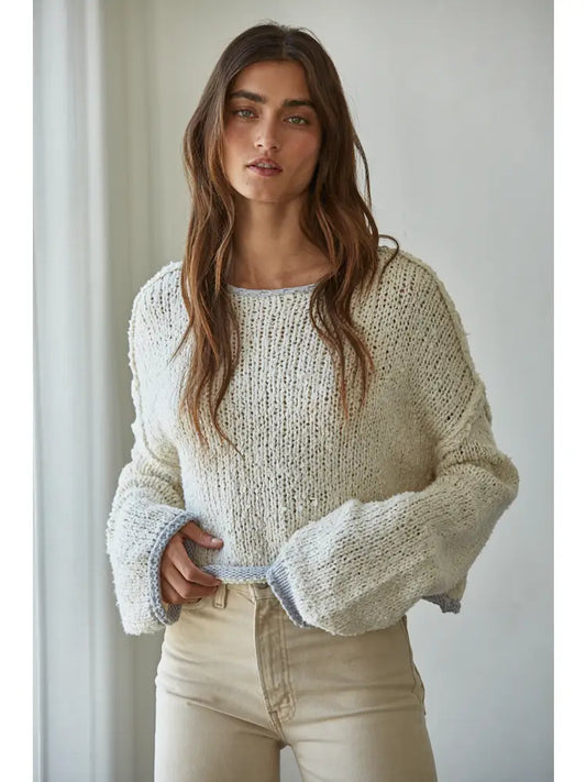 Contrast Hem Sweater