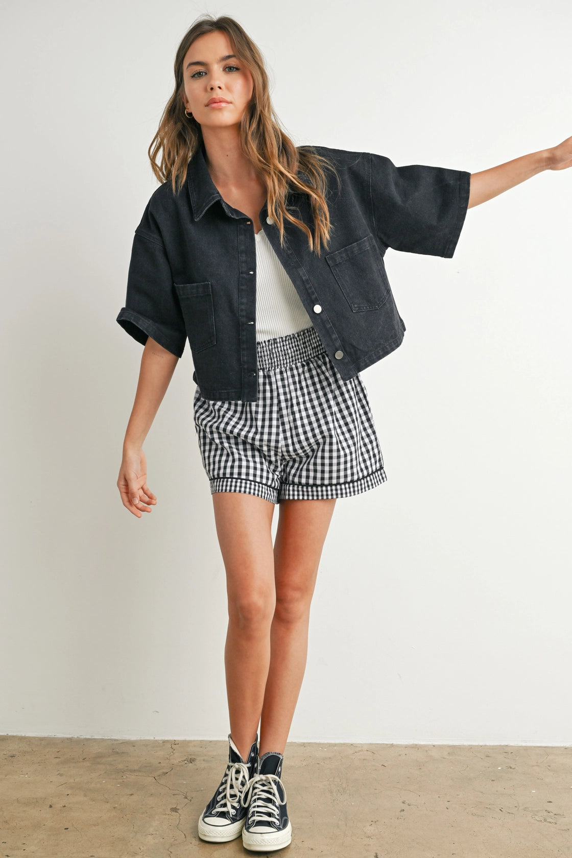 Cropped Denim Shirt