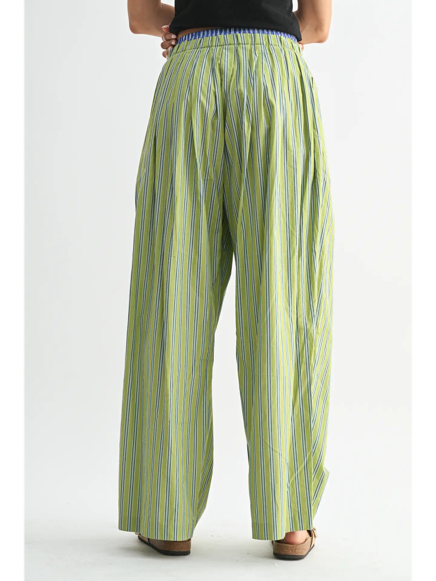 Striped Wide-Leg Trousers