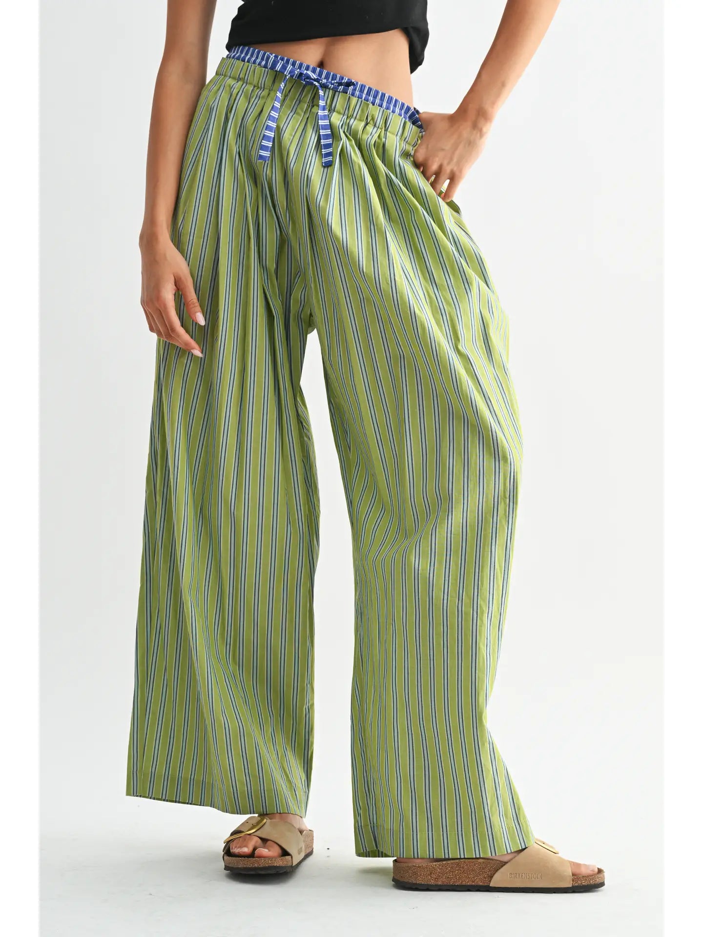 Striped Wide-Leg Trousers