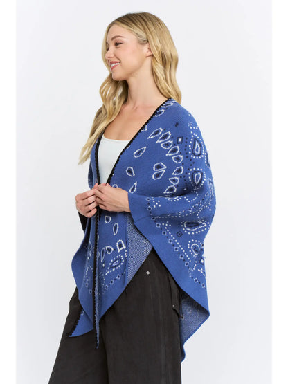 Open-Front Bandana Kimono Cardigan