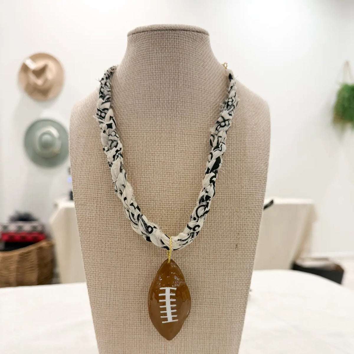 Chunky Bandana Football Necklace