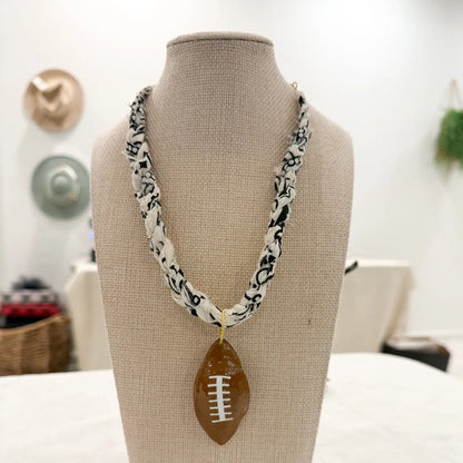 Chunky Bandana Football Necklace