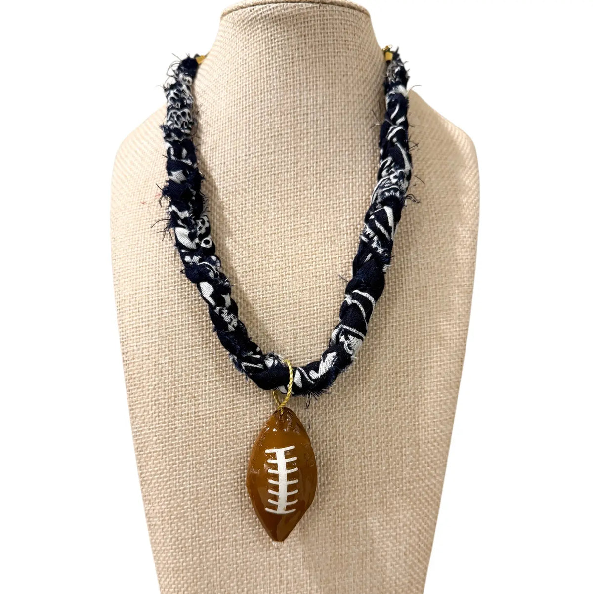 Chunky Bandana Football Necklace