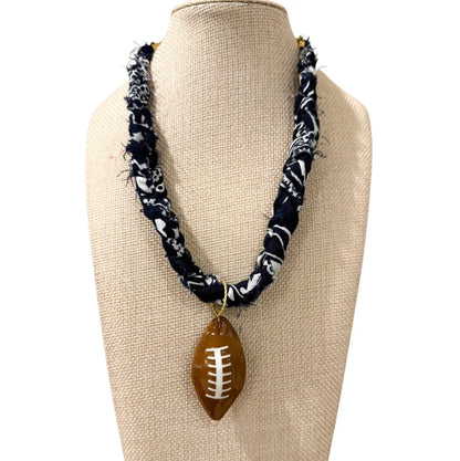 Chunky Bandana Football Necklace