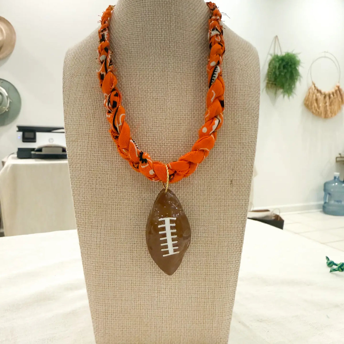 Chunky Bandana Football Necklace