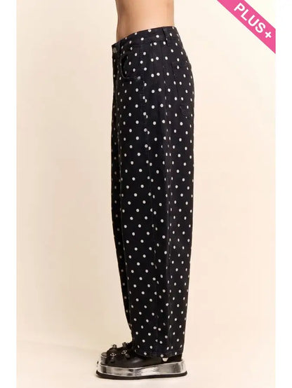 Polka Dot Barrel Jeans