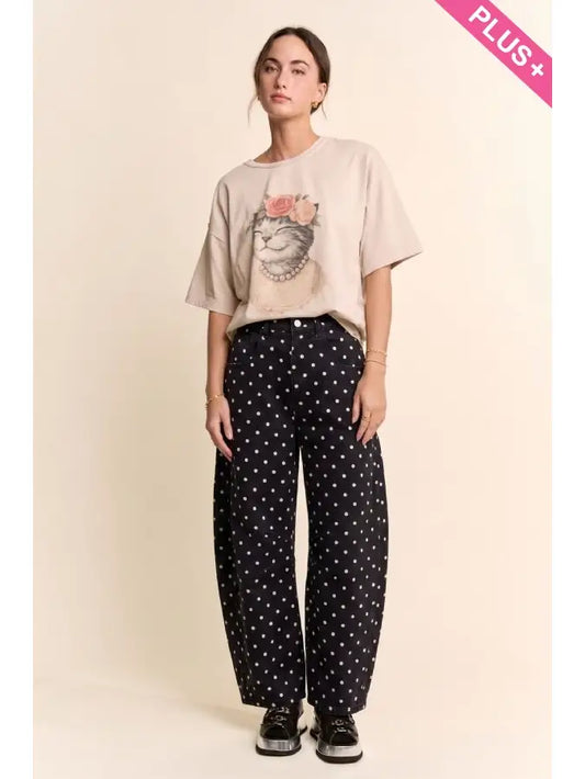 Polka Dot Barrel Jeans