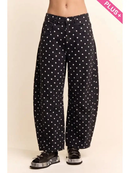Polka Dot Barrel Jeans