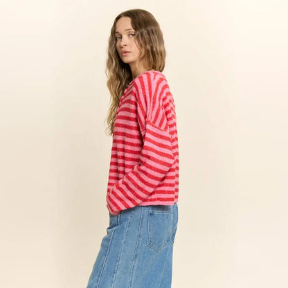 Two-Tone Striped Cardigan
