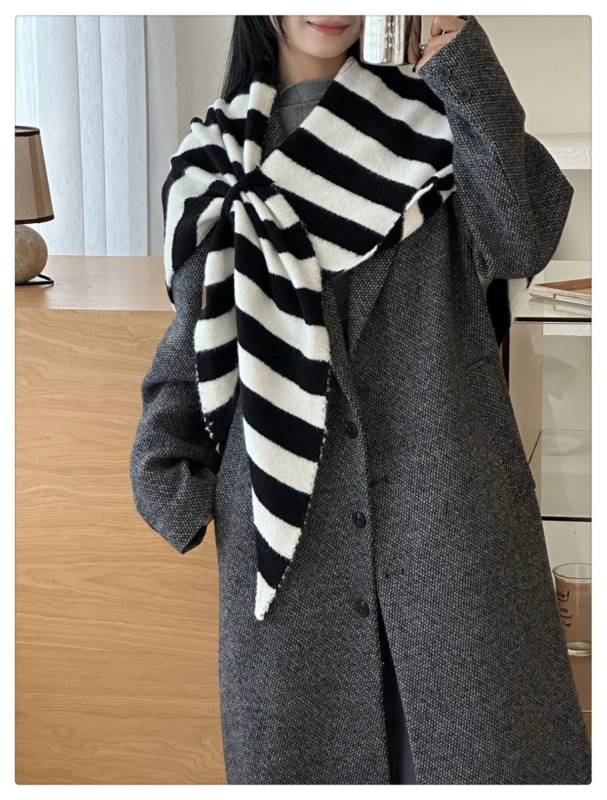 Wool Blend Triangle Scarf