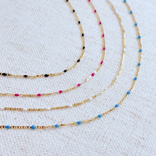 Color Pop Chain Necklace - Blue
