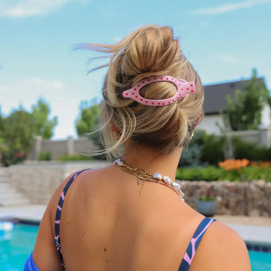 Polka Dot Flat Claw Clip