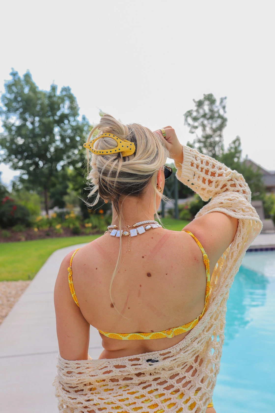 Polka Dot Lay Down Claw Clip