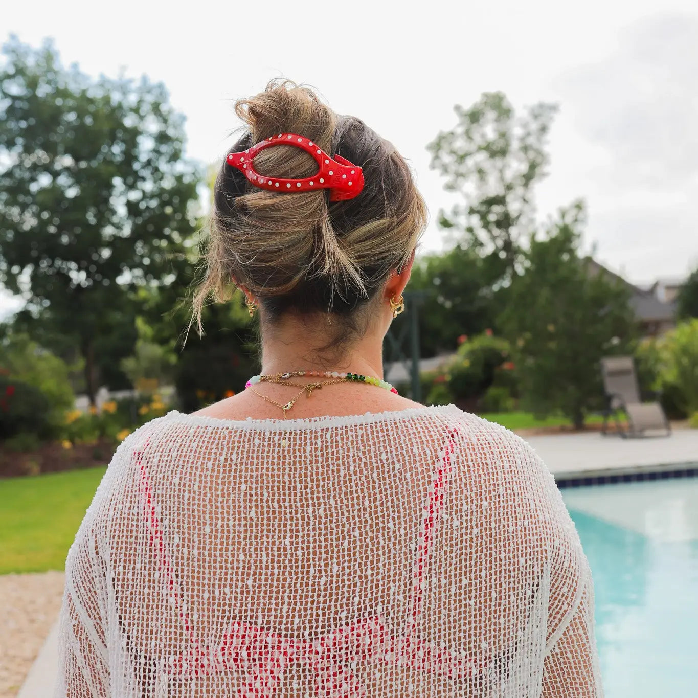 Polka Dot Lay Down Claw Clip