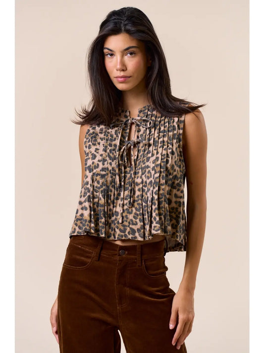 Tie-Front Denim Top