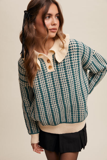 Textured Collar Sweater