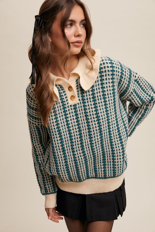 Textured Collar Sweater