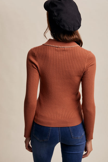 Contrast Stitch Henley