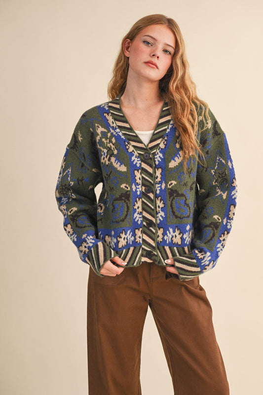 Paisley Knit Cardigan
