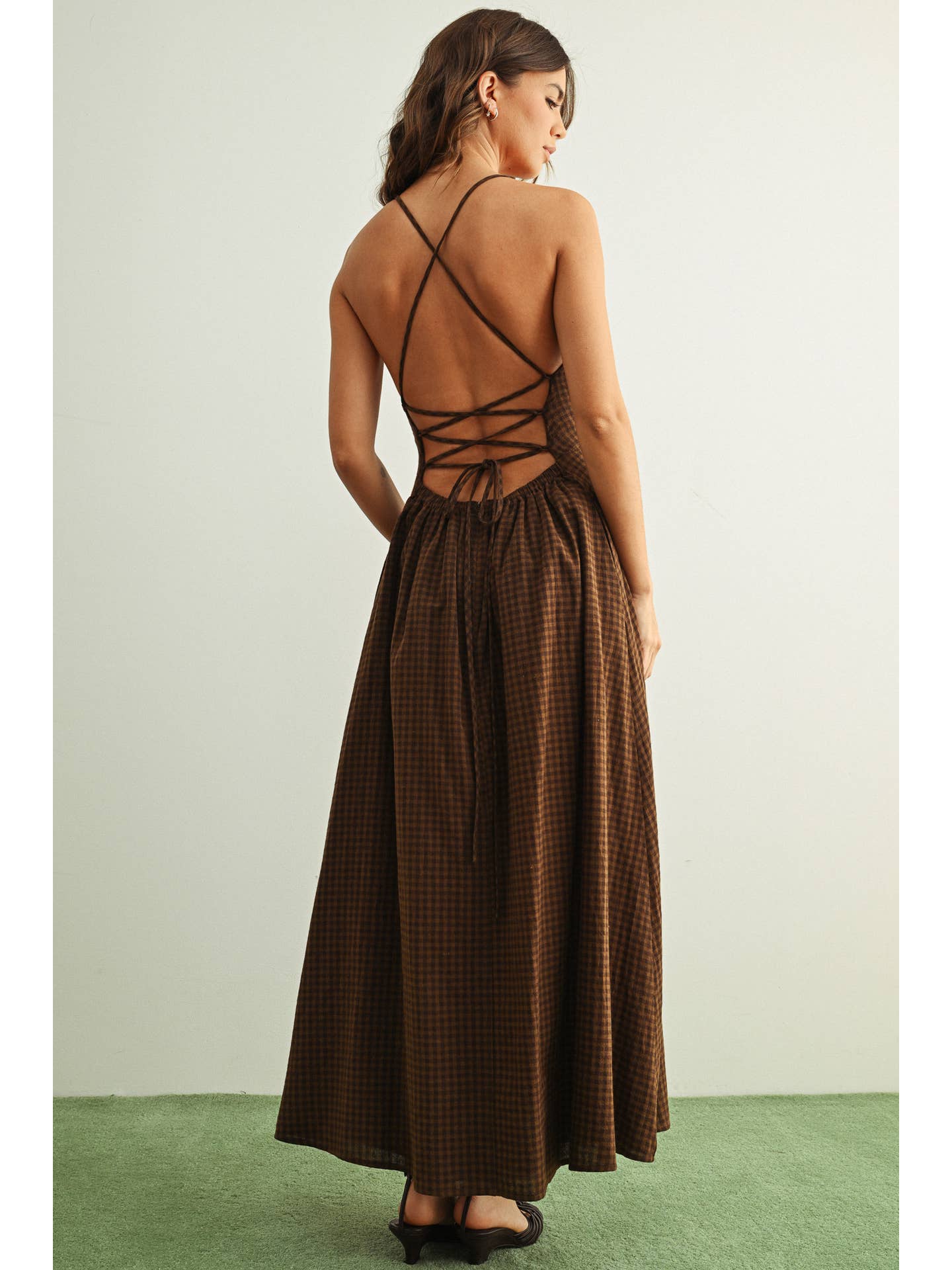 Chocolate Gingham Maxi