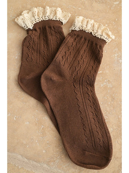 Crochet Trim Socks