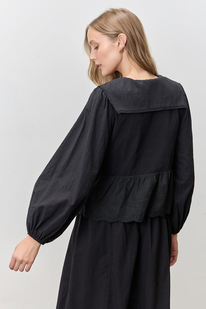 Eyelet Collar Button-Down