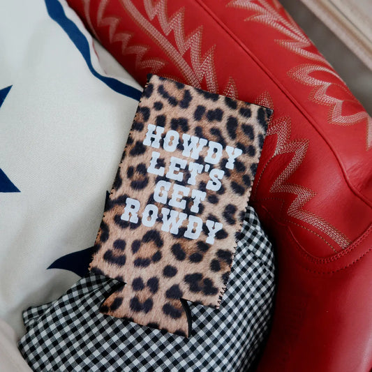 Howdy Slim Can Cooler - Leopard