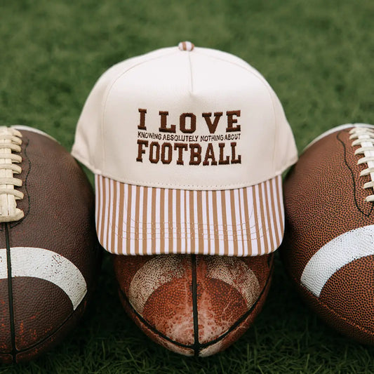 I Love Football Striped Hat