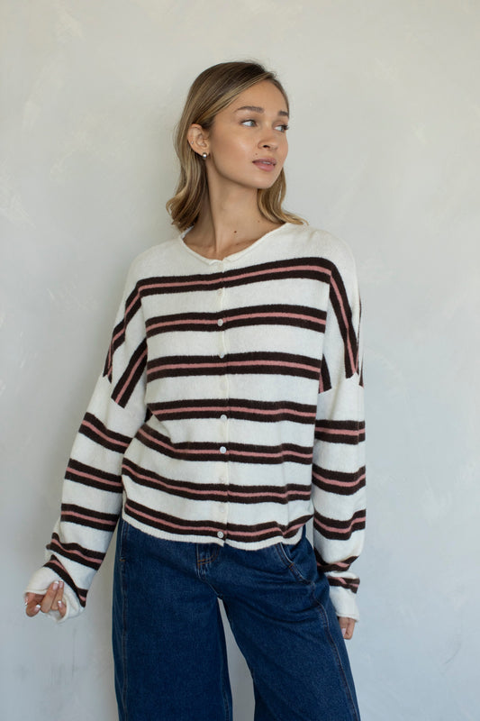 Piper Cardigan - Varsity Stripe
