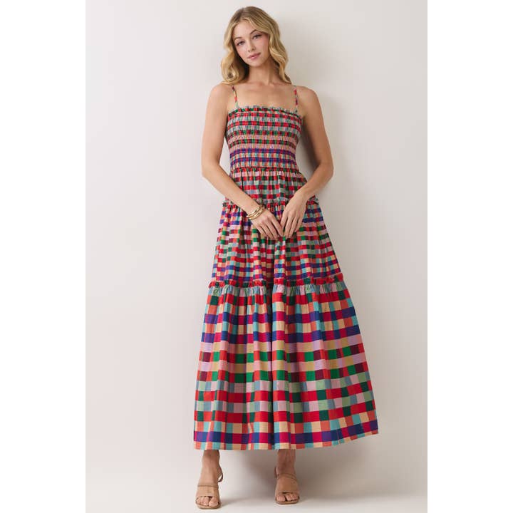 Rainbow Gingham Maxi