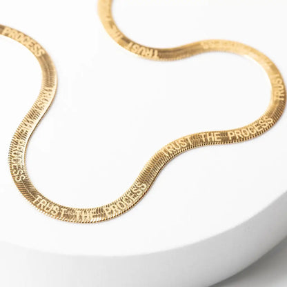 Trust the Process Herringbone Necklace